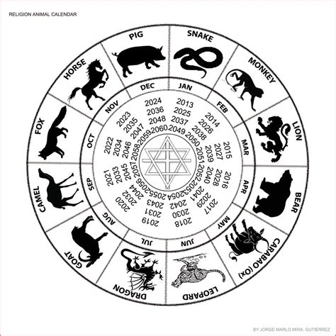 Minimalist Chinese Zodiac Calendar