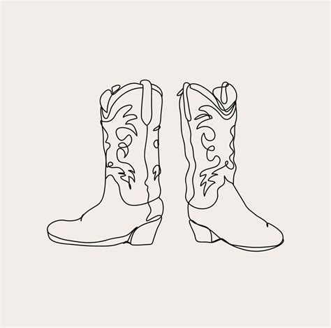 Minimalist Cowboy Boot Template