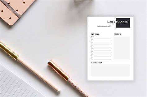 Minimalist daily planner template