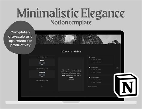 Minimalist Notion dashboard template