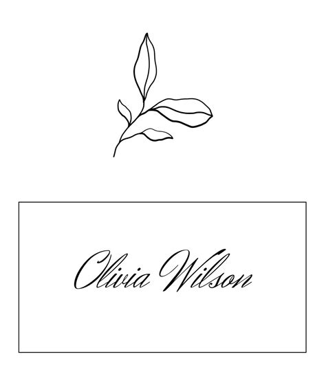 Minimalist Design Place Card Template