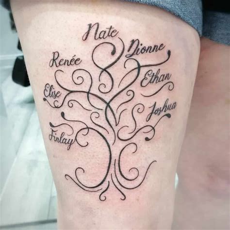 Minimalist Family Tree Tattoos