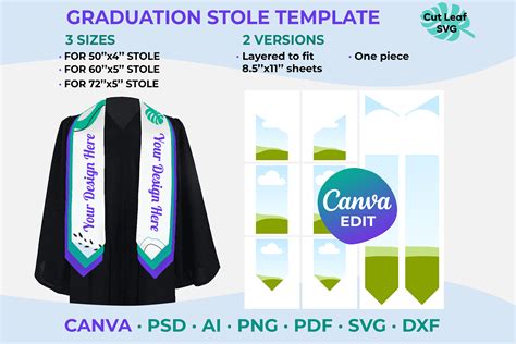 Minimalist Graduation Stole Template