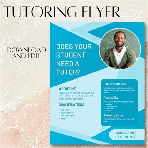 Minimalist Modern Tutoring Flyer Template