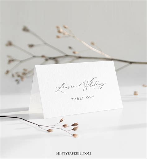 Minimalist place card template