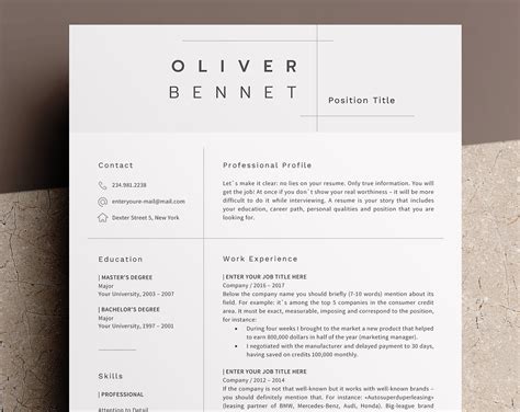 Minimalist Resume Template Example 7