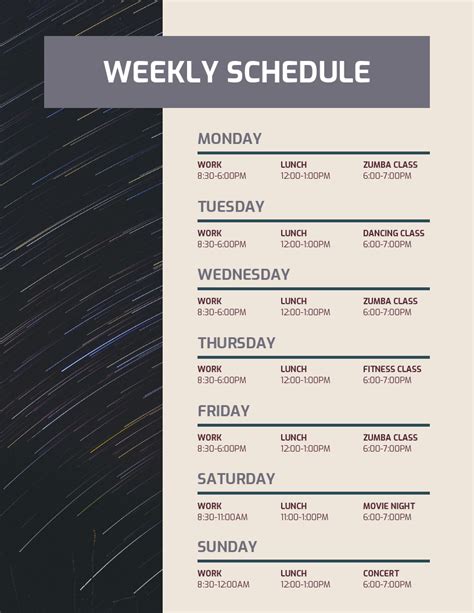 Minimalist Scheduling Template