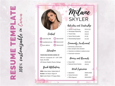 Minimalist Sorority Recruitment Resume Template