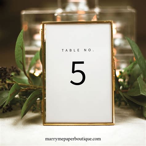 Minimalist Table Number Template 4x6