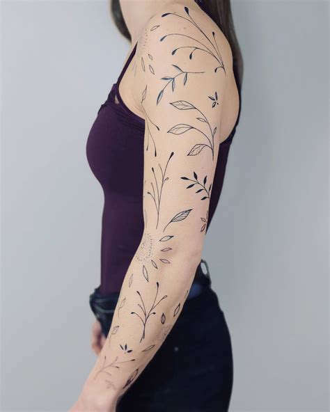 Minimalist tattoo sleeve design