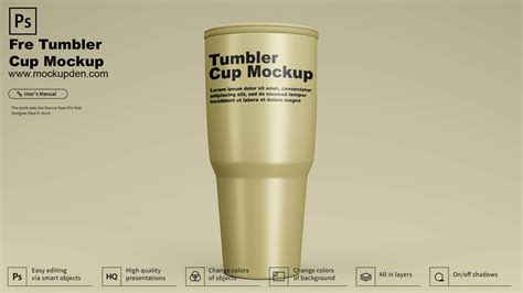 Minimalist Template Tumbler Mockup Design