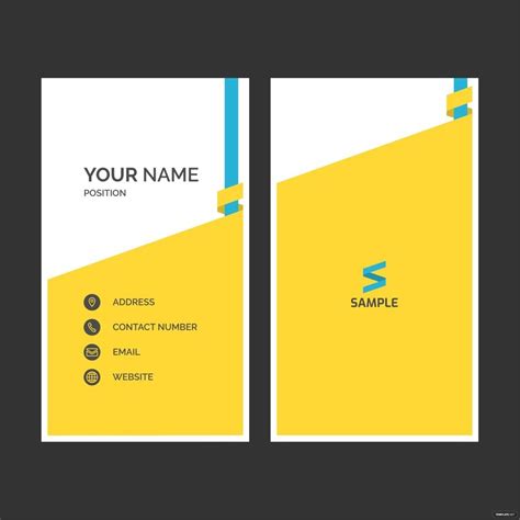 Minimalist Vertical Business Card Template PSD