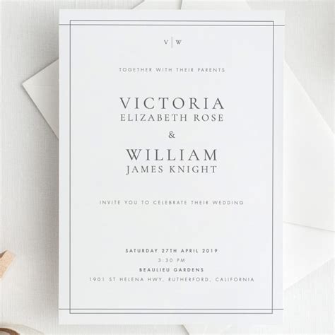 Minimalist Wedding Invitation Design Ideas