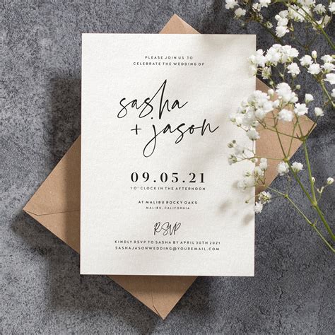 Minimalist Wedding Invitation Example 1