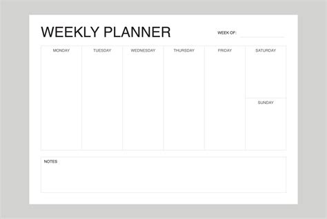 Minimalist Weekly Calendar