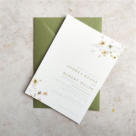 Minimalist Wildflower Wedding Invitation