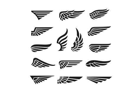 Minimalist wings tattoo design