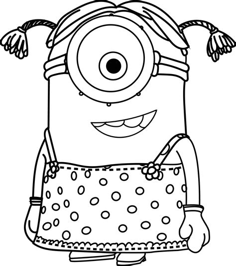 Minion Coloring Pages for Girls