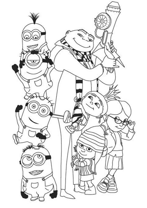 Minion Family Coloring Page