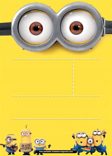 Minion printable templates for kids