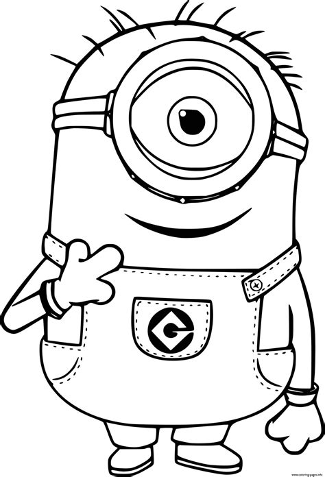 Minion Stuart Coloring Page