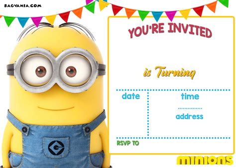 Minion Themed Party Invitation Templates