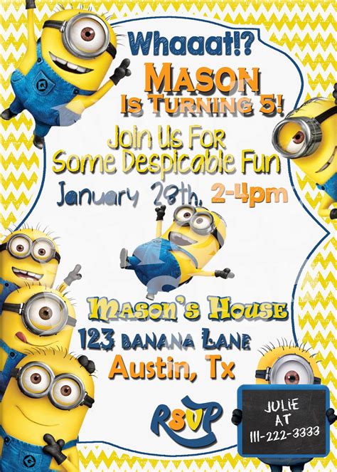 Minion Party Invitations