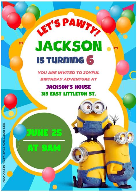 Minions Birthday Invitation Template