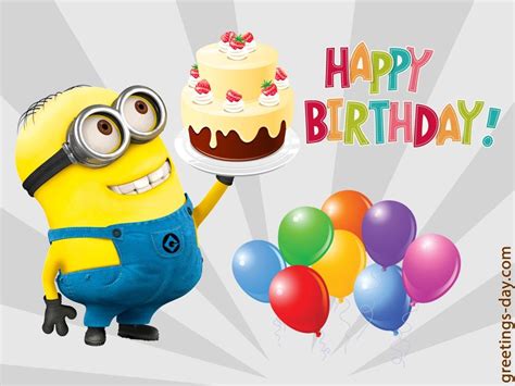 Minions Happy Birthday Card Template