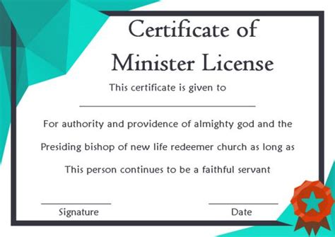 Minister License Application