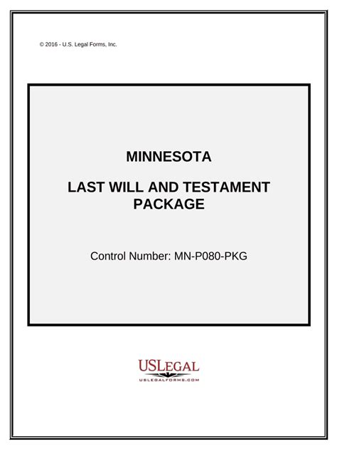 Minnesota Will Templates