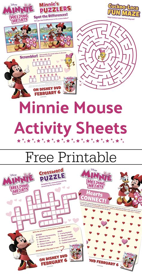 Minnie Mouse activity sheet