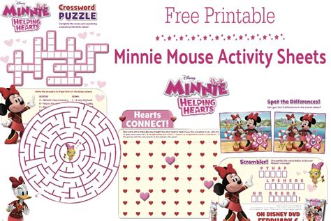 Minnie Mouse activity sheets