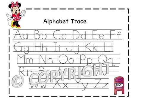 Minnie Mouse Alphabet Tracing Sheet