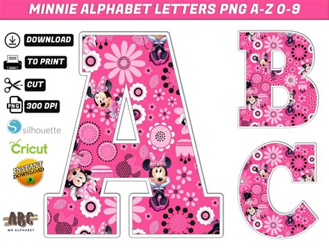 Uses of Minnie Mouse Alphabet Printables