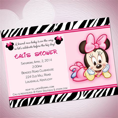 Pink Gold Minnie Mouse Baby Shower Invitation