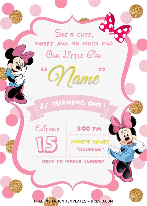 Minnie Mouse Baby Shower Invitation Template