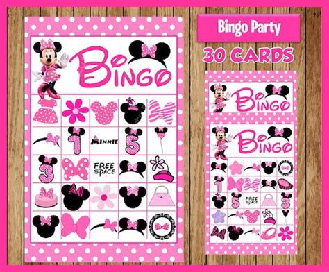 Minnie Mouse Bingo Card