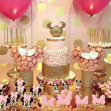 Pink Gold Minnie Mouse Birthday Ideas