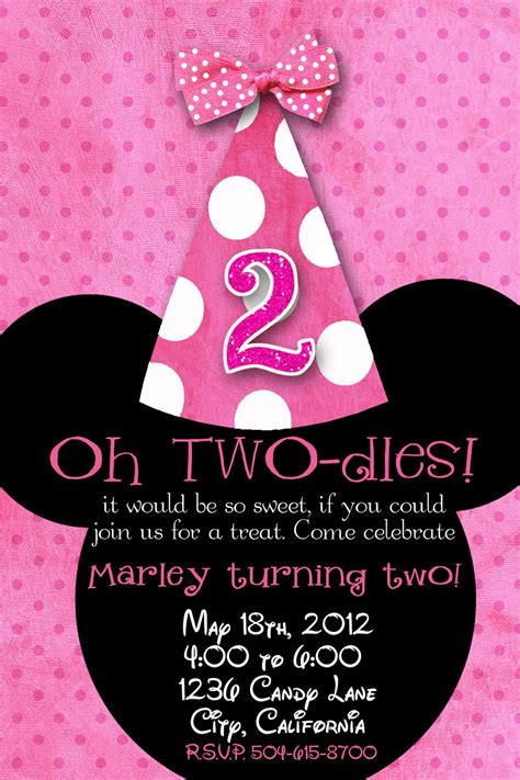 Minnie Mouse Birthday Invitation 2