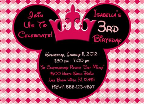 Minnie Mouse Birthday Invitation Wording Ideas