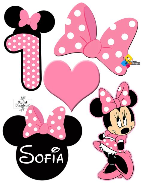 Minnie Mouse Cake Topper Printable Template 3