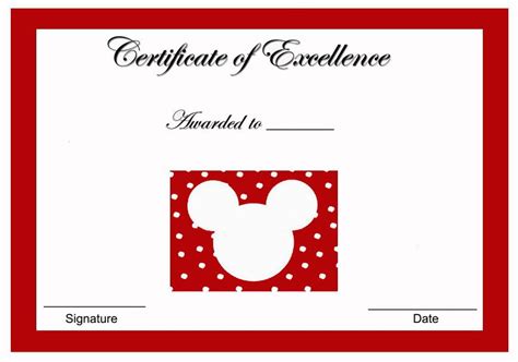 Minnie Mouse Certificate Template