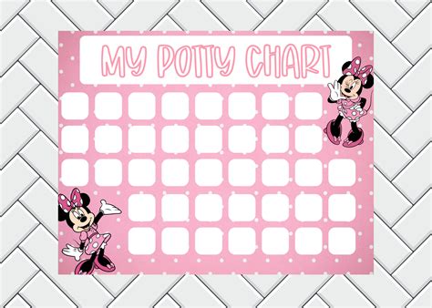 Minnie Mouse Customizable Potty Training Chart