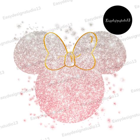 Glitter Minnie Mouse Face Printable Art