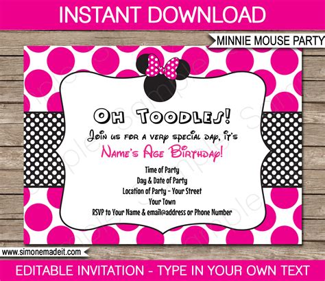 Minnie Mouse Invitation Card 6