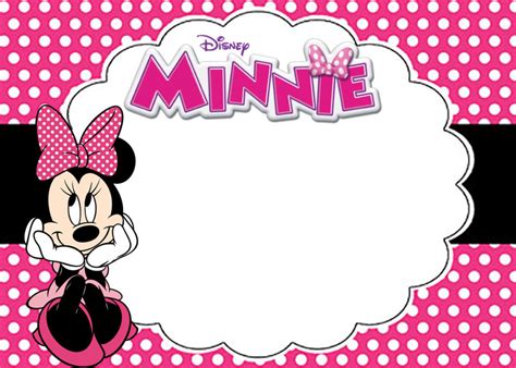 Minnie Mouse invitation template with custom illustration