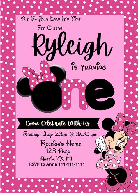 Minnie Mouse Party Invitation