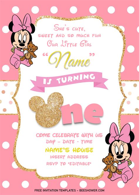 Minnie Mouse Party Invitation Template