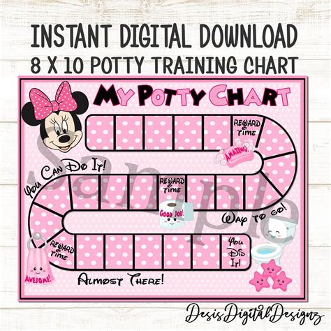 Minnie Mouse Potty Training Chart with Images